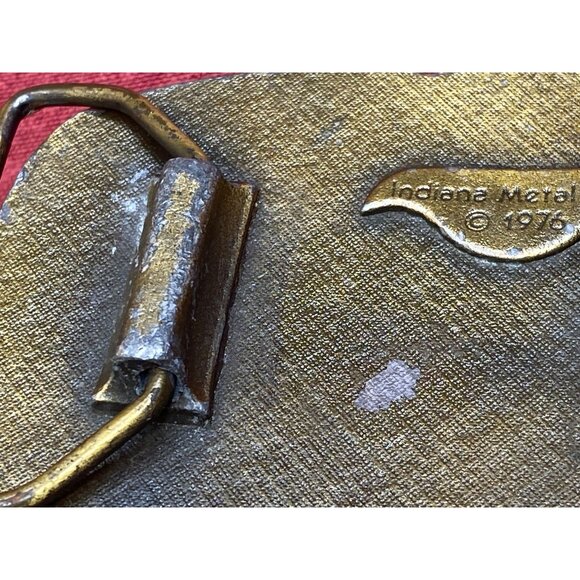 Vtg 1976 Country Music Belt Buckle Guitar Banjo Music Notes Indiana Metal Craft - Picture 6 of 8